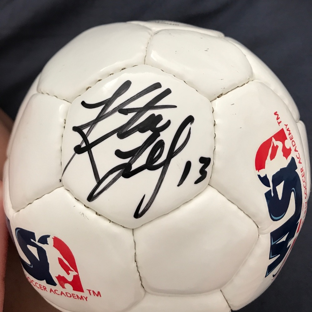 Autographed Kristine Lily soccer ball